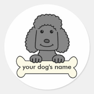 Sticker Rond Poodle personnalisé