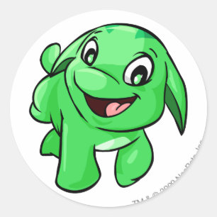Sticker Rond Poogle vert