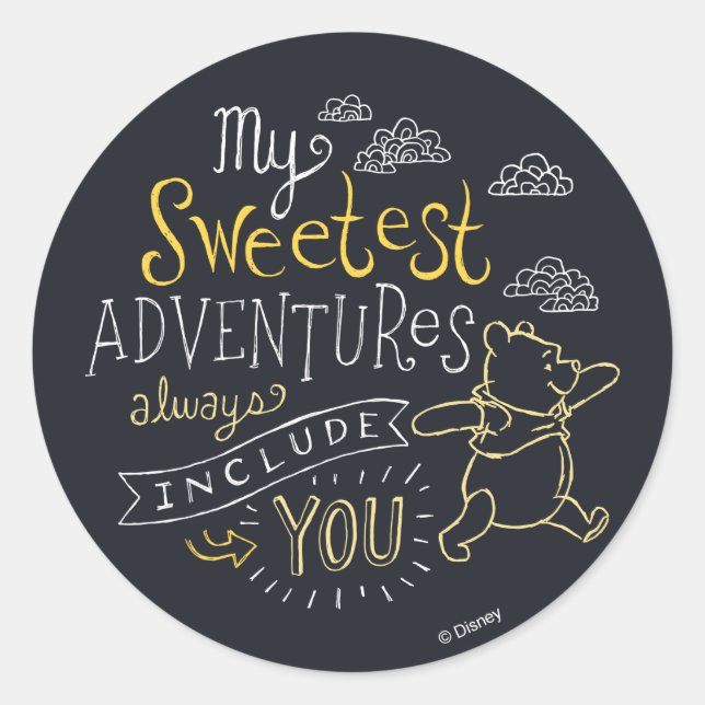 Sticker Rond Pooh | Mes aventures les plus douces (Devant)