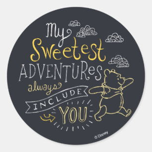Sticker Rond Pooh   Mes aventures les plus douces