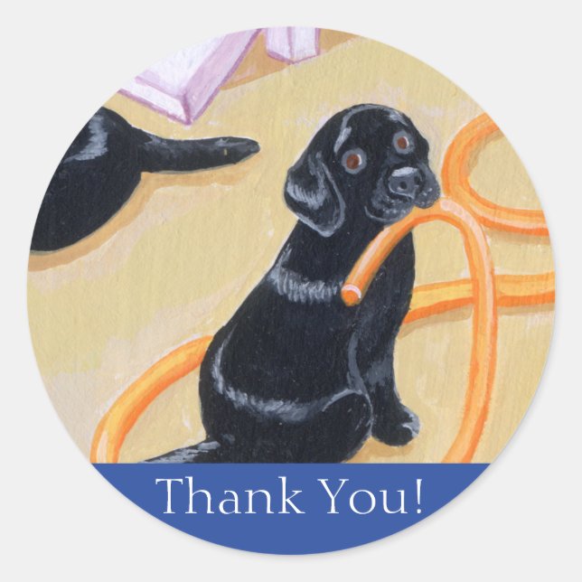 Sticker Rond Poolside Party labradors peinture (Devant)