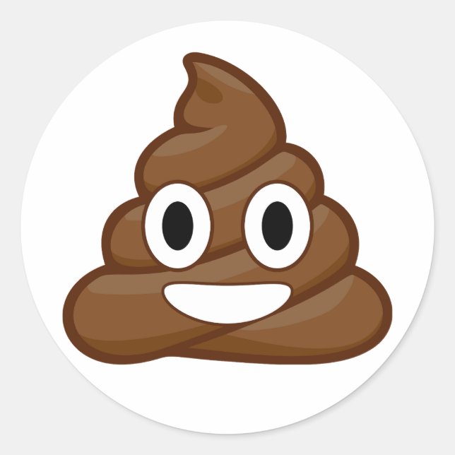 Sticker Rond poop emoji (Devant)
