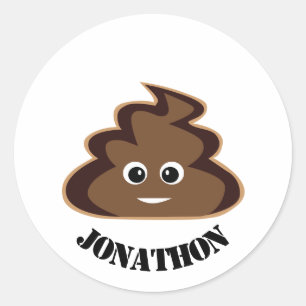 Sticker Rond Poop Emoji fête d'anniversaire Favoriser