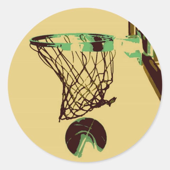 Sticker Rond Pop Art Basket (Devant)