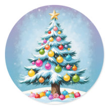 Pop Art Cartoon Arbre de Noël Ornements colorés