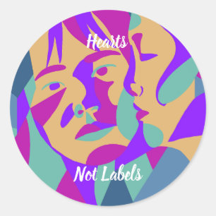 Sticker Rond Pop art   Deux femmes   Portrait
