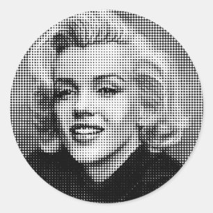 Sticker Rond Pop Art Marilyn
