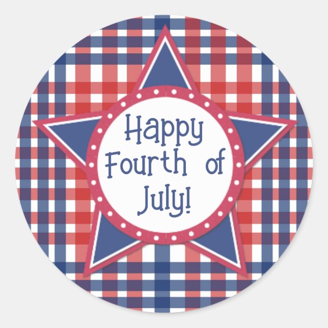 Sticker Rond Pop de gâteau rouge, blanc et bleu (Devant)