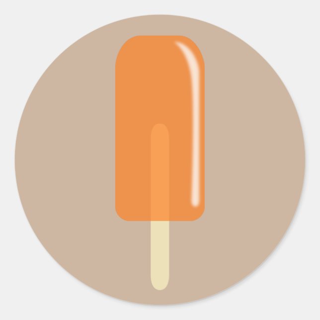 Sticker Rond Pop de glace orange (Devant)