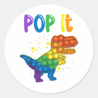 Sticker Rond Pop It Fidget Toys Dinosaur T-Rex Toddler Boys pop