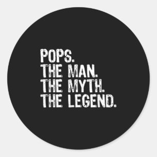 Sticker Rond Pop L'Homme Le Mythe La Légende Cool Drôle