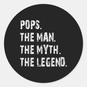 Sticker Rond Pop The Man The Myth The Legend Fête des pères Don