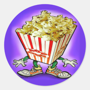 Sticker Rond Popcorn