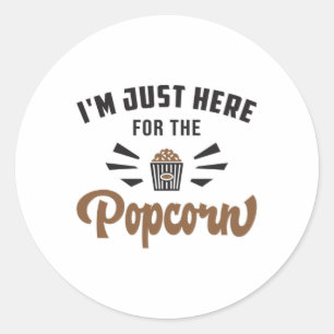 Sticker Rond Popcorn Day Movie Pop Film Cinema Snack Idée cadea