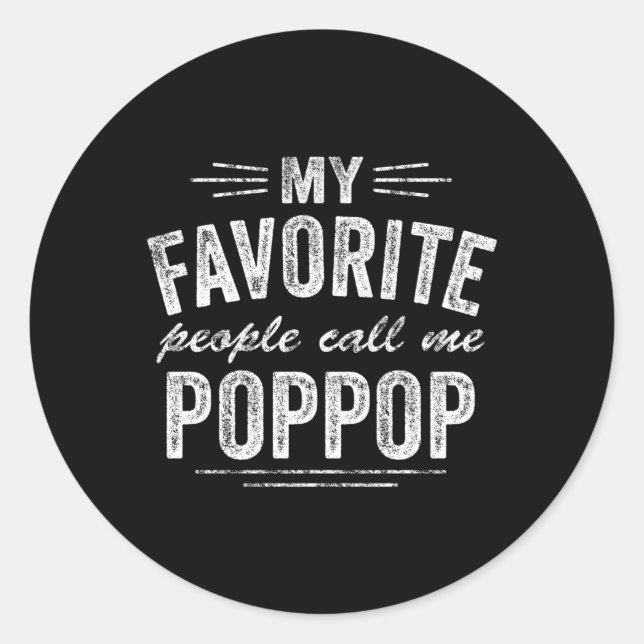 Sticker Rond Poppop'S My Favoris People Call Me Poppop (Devant)