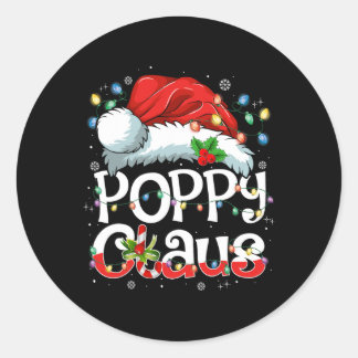 Sticker Rond Poppy Claus Xmas Santa Matching Family Christmas P