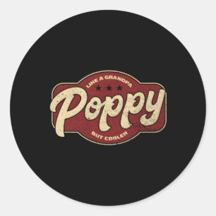 Sticker Rond Poppy Comme Un Grand-Père Mais Er Poppy Grand-Père