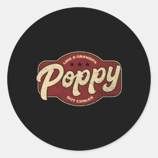 Sticker Rond Poppy Comme Un Grand-Père Mais Er Poppy Grand-Père
