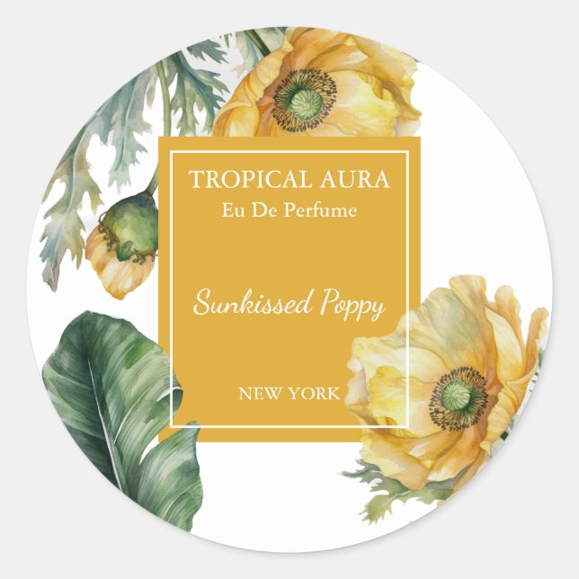 Sticker Rond Poppy Perfume Label (Devant)