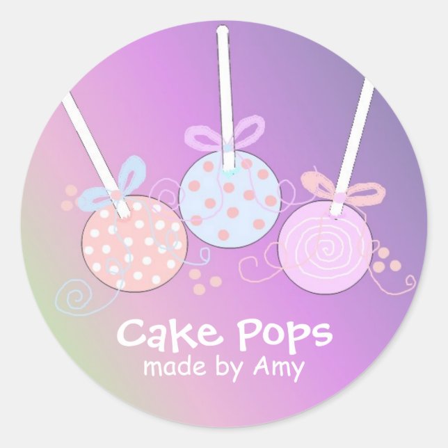 Sticker Rond Pops de gâteaux Pastel (Devant)