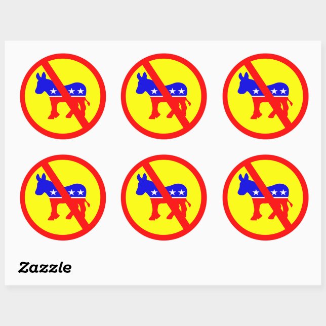 Sticker Rond Populaire anti-démocrate (Feuille)