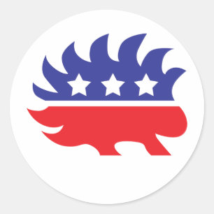 Sticker Rond porc-épic libertaire