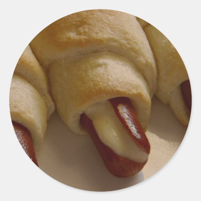 Sticker Rond Porcs dans une couverture avec fromage (Devant)