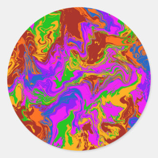 Sticker Rond Porridge de cerveau en Abstrait