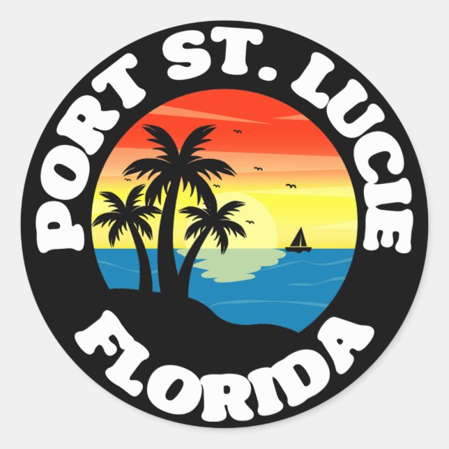 Sticker Rond Port St. Lucie, Floride (Devant)
