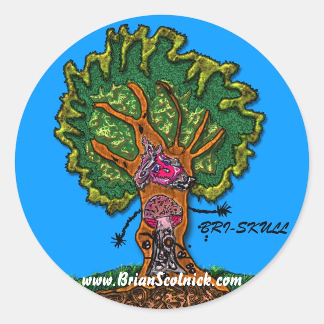 Sticker Rond porte-champignon dans l'arbre (Devant)