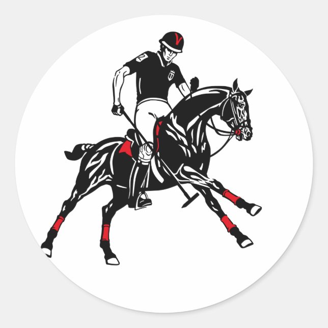 Sticker Rond porte - clé du club de polo équestre (Devant)