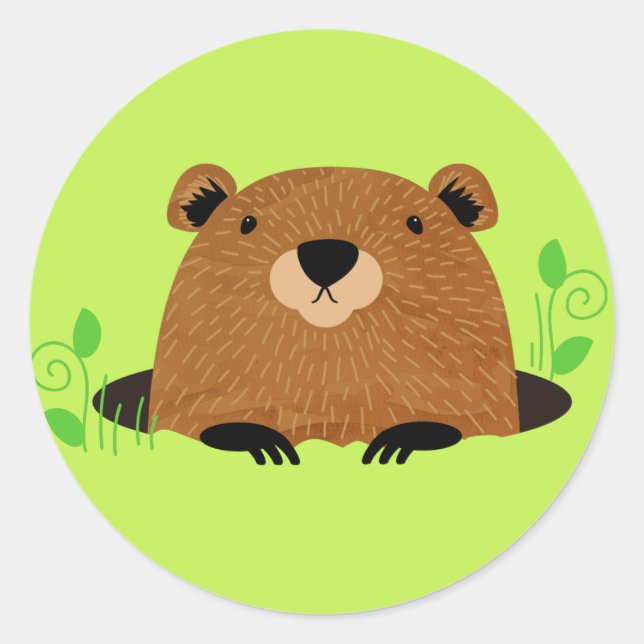 Sticker Rond Portée adorable des bois (Devant)