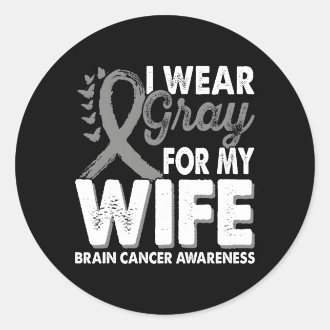 Sticker Rond Porter le gris pour le cerveau Tumeur Cancer Mois  (Devant)