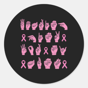 Sticker Rond Porter Le Rose Pour Ma Tante Langue Des Signes Cha