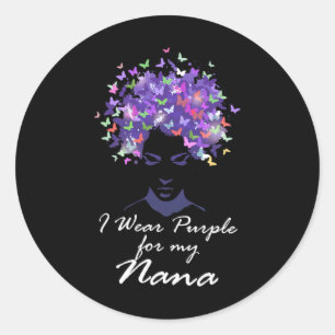 Sticker Rond Porter Le Violet Pour Ma Mère Nana Soutien Alzheim