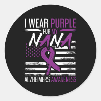 Sticker Rond Porter le violet pour Nana Alzheimer Alzheimers