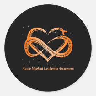 Sticker Rond Porter Orange Pour Guerrier Aigu Myéloïde Leucémie