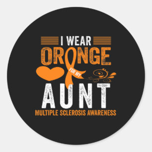 Sticker Rond Porter Orange Pour Ma Tante Ms Multiple Sclerosis
