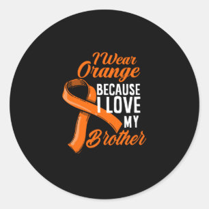Sticker Rond Porter Orange Pour Mon Frère Sensibilisation au ca