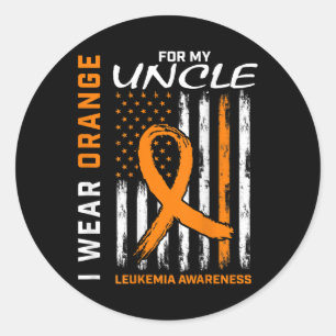 Sticker Rond Porter Orange Pour Mon Oncle Leucémie Sensibilisat