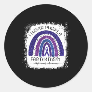 Sticker Rond Porter Violet Pour Ma Mère Alzheimer Bleached Ra