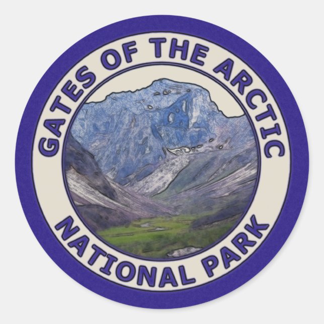 Sticker Rond Portes du parc national de l'Arctique (Devant)