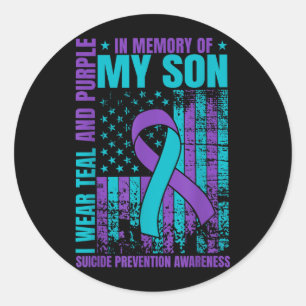 Sticker Rond Portez du sarcelle et du violet pour la conception