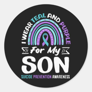 Sticker Rond Portez du sarcelle et du violet pour la conception
