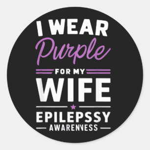 Sticker Rond Portez du violet pour les guerrières de l'épilepsi