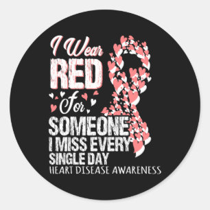 Sticker Rond Portez Le Rouge Pour Quelqu'Un Que Je Manque Chaqu