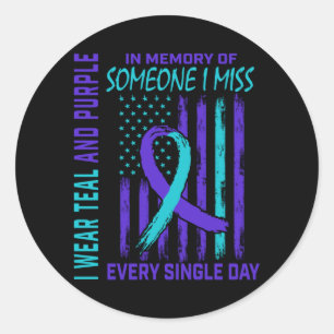 Sticker Rond Portez le turquoise violet pour le drapeau de sens