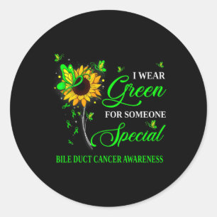 Sticker Rond Portez le vert pour le cancer de la bille Contre l