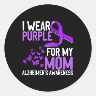 Sticker Rond Portez le violet pour ma mère Sensibilisation à la