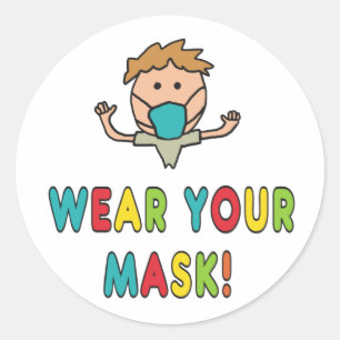 Sticker Rond Portez votre masque